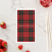 Serviette En Papier Christmas Tartan Plaid Joyeux Noël (En situation)