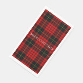 Serviette En Papier Christmas Tartan Plaid Joyeux Noël (Coin)