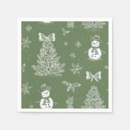 Serviette En Papier Christmas toile napkins (Devant)