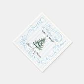 Serviette En Papier Christmas Tree Blue Winter Baby Shower (Coin)