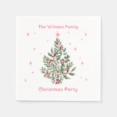 Serviette En Papier Christmas Tree Party Red and White (Devant)
