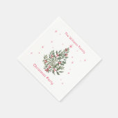 Serviette En Papier Christmas Tree Party Red and White (Coin)