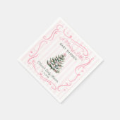 Serviette En Papier Christmas Tree Pink Winter Baby Shower (Coin)