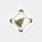 Serviette En Papier Christmas Tree with Holly (Coin)