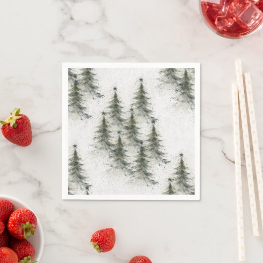Serviette En Papier Christmas trees in the Woods (En situation)