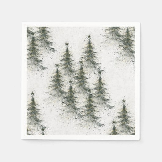 Serviette En Papier Christmas trees in the Woods (Devant)