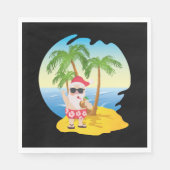 Serviette En Papier Christmas Tropical Beach Funny Santa Claus (Devant)