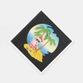 Serviette En Papier Christmas Tropical Beach Funny Santa Claus (Coin)