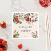 Serviette En Papier Christmas Winter Floral |  Wedding  (En situation)