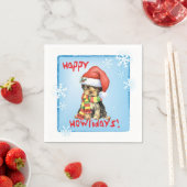 Serviette En Papier Christmas Yorkie (En situation)