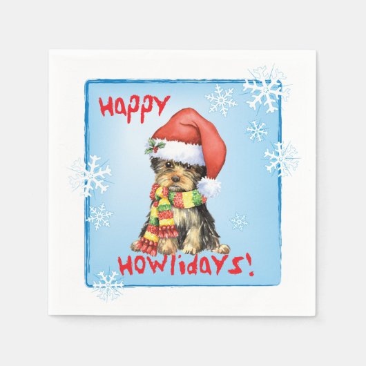 Serviette En Papier Christmas Yorkie (Devant)