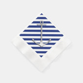Serviette En Papier Chrome Anchor on Navy Stripes (Coin)
