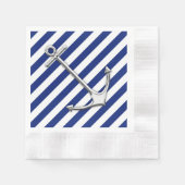 Serviette En Papier Chrome Anchor on Navy Stripes (Devant)