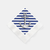 Serviette En Papier Chrome Anchor on Navy Stripes (Coin)