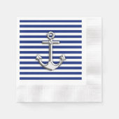 Serviette En Papier Chrome Anchor on Navy Stripes (Devant)