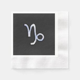 Serviette En Papier Chrome comme Capricorn Symbole Zodiaque sur la pea