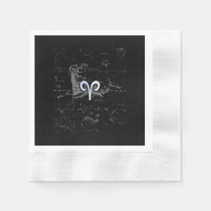 Serviette En Papier Chrome comme le symbole Zodiac d'Aries sur Heveliu
