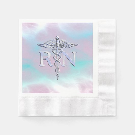 Serviette En Papier Chrome Comme RN Caduceus dans le style Pearl Mère (Devant)