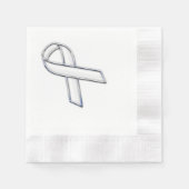 Serviette En Papier Chrome Style White Ribbon Awareness (Devant)