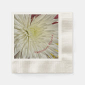 Serviette En Papier Chrysanthème blanc Bonheur fleurit Personnalisable (Devant)