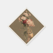 Serviette En Papier Chrysanthèmes dans une bouteille (Coin)