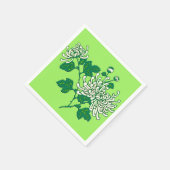 Serviette En Papier Chrysanthèmes d'araignée chinois - blanc crémeux (Coin)