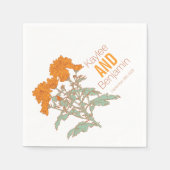 Serviette En Papier Chrysanthemum orange fleur mariage serviettes (Devant)
