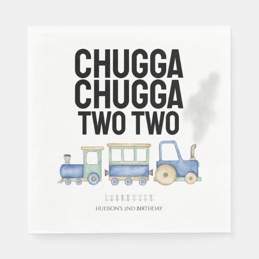 Serviette En Papier Chugga Chugga Deux | 2e anniversaire | Serviettes (Devant)