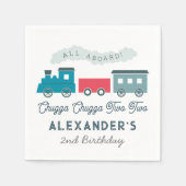 Serviette En Papier Chugga Chugga Deux Train Blue Boy 2e Anniversaire (Devant)