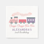 Serviette En Papier Chugga Chugga Deux Train Rose Girl 2e Anniversaire (Devant)