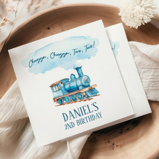 Serviette En Papier Chugga Deux Choo Choo Train 2e fête d'anniversaire