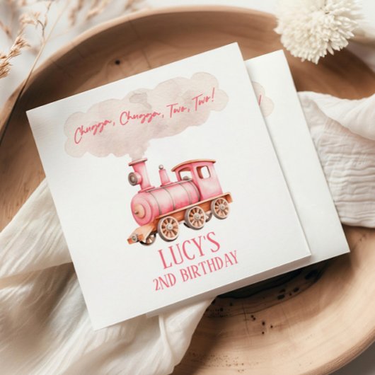 Serviette En Papier Chugga Deux Choo Choo Train 2e fête d'anniversaire