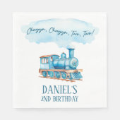 Serviette En Papier Chugga Deux Choo Choo Train 2e fête d'anniversaire (Devant)