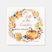 Serviette En Papier Chute amoureuse citrouille feuille wreath nuptiale (Devant)
