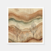 Serviette En Papier Chute Aquarelle Bois Grain Découpage Naples (Devant)