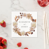 Serviette En Papier Chute Beige Nom Floral Napkins 2 (En situation)