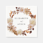 Serviette En Papier Chute Beige Nom Floral Napkins 2 (Devant)