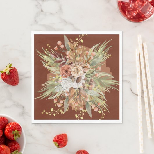 Serviette En Papier Chute Botaniques Mariage Suite Papier Serviettes ( (En situation)