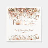 Serviette En Papier Chute d'amour Fleur sauvage Baby shower rustique (Devant)