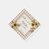 Serviette En Papier Chute d'amour tournesol pays nuptiale douche (Coin)