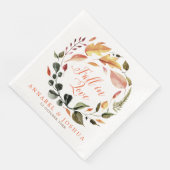 Serviette En Papier Chute dans l'amour Automne Mariage / Engagement (Coin)