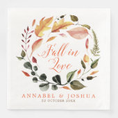 Serviette En Papier Chute dans l'amour Automne Mariage / Engagement (Devant)