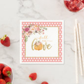 Serviette En Papier Chute dans Love Napkin - Points roses (En situation)