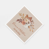 Serviette En Papier Chute de fleurs sur serviettes Mariage Taupe (Coin)