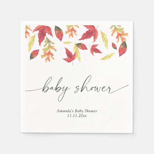 Serviette En Papier Chute du Baby shower feuille (Devant)