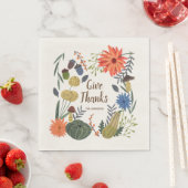 Serviette En Papier Chute du champignon floral mignonne Thanksgiving (En situation)