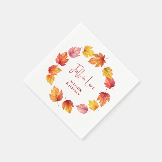 Serviette En Papier Chute du Mariage d'automne Feuille chute dans l'am (Coin)