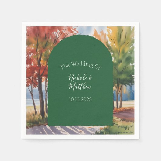 Serviette En Papier Chute du Mariage Feuille (Devant)