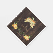 Serviette En Papier Chute en amour Aquarelle Citrouille Mariage Grange (Coin)