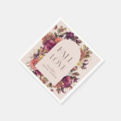 Serviette En Papier Chute en amour Automne Wreath Arch Fête des mariée (Coin)